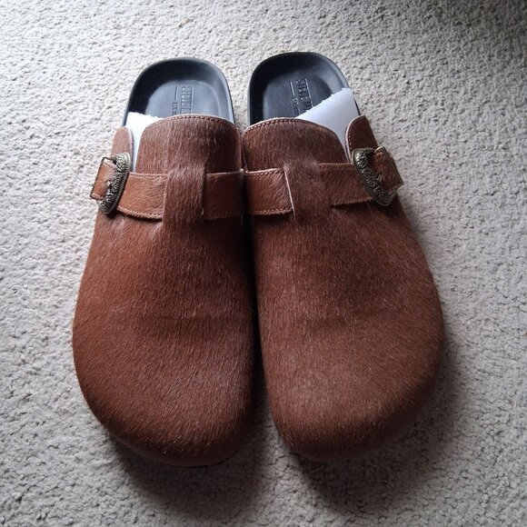 Steve Madden Men\'s Wooly Chestnut Leather Slip on Slides sz 13 NIB main image 7
